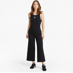 Puma Preto Ribbed Knit Spaghetti Strap Jumpsuit